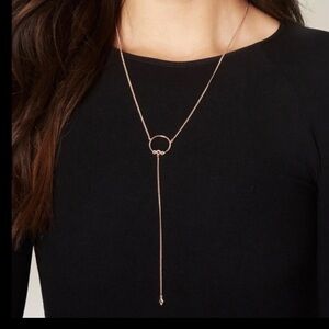LUV AJ Full Bloom Lariat Necklace - Plated Rose Gold - NWT